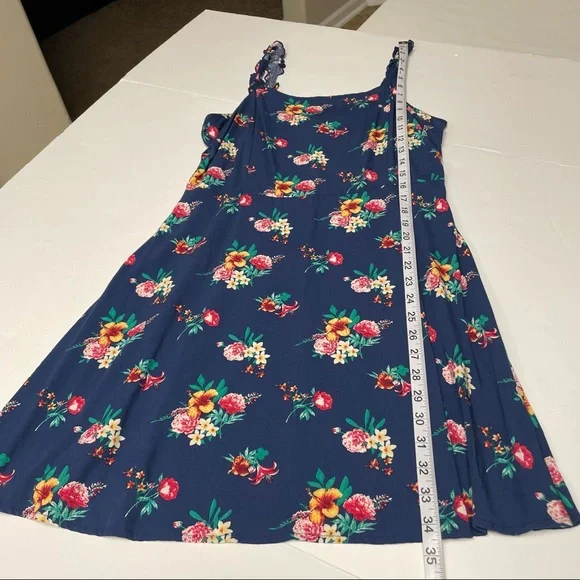 Society + Stitch Summer Dress Sz Large Blue Floral - Picture 5 of 15